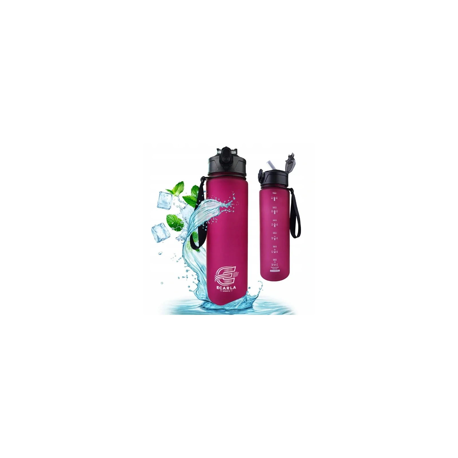 ECARLA Sports bidon butelka na wodę 750ml matowy Bordo BD49