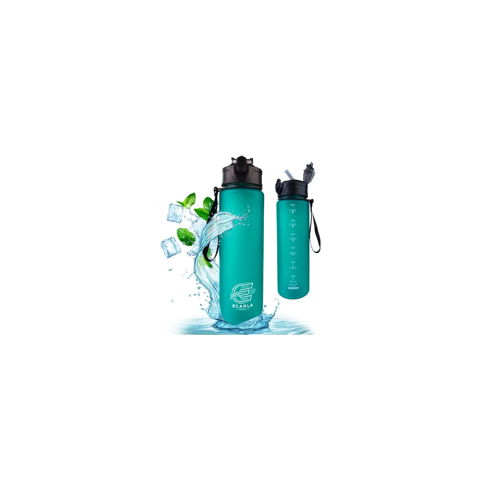 ECARLA Sports bidon butelka na wodę 750ml matowy Turkus BD50