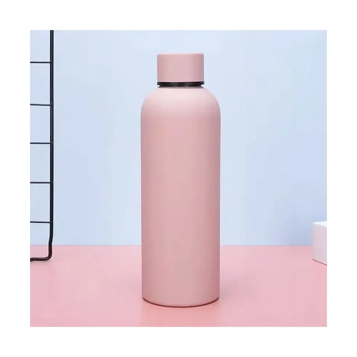 ECARLA bidon ze stali nierdzewnej, butelka termiczna 500ml Brudny Róż BD46R