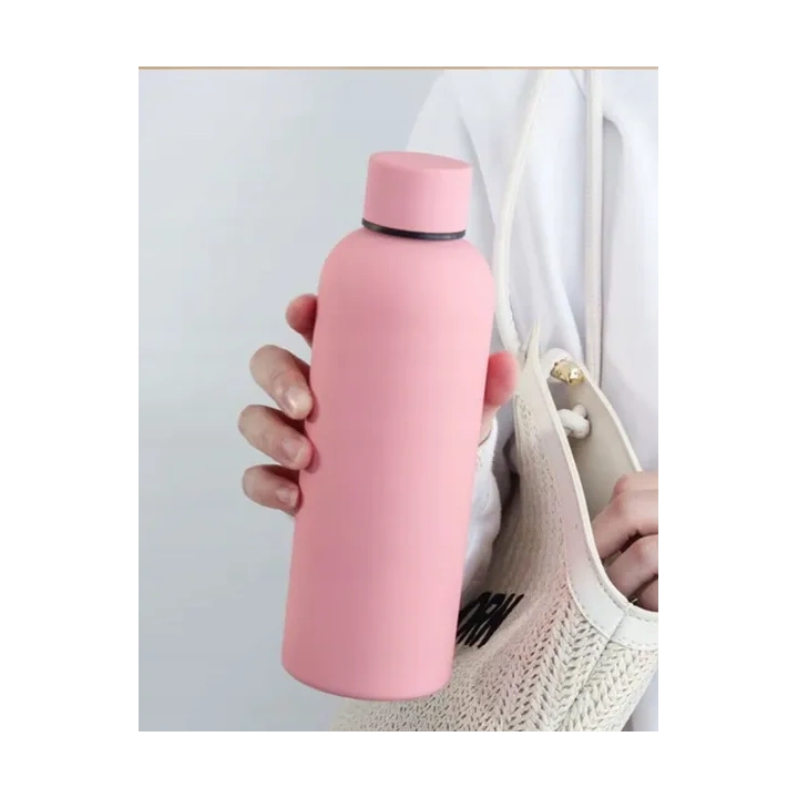 ECARLA bidon ze stali nierdzewnej, butelka termiczna 500ml Brudny Róż BD46R
