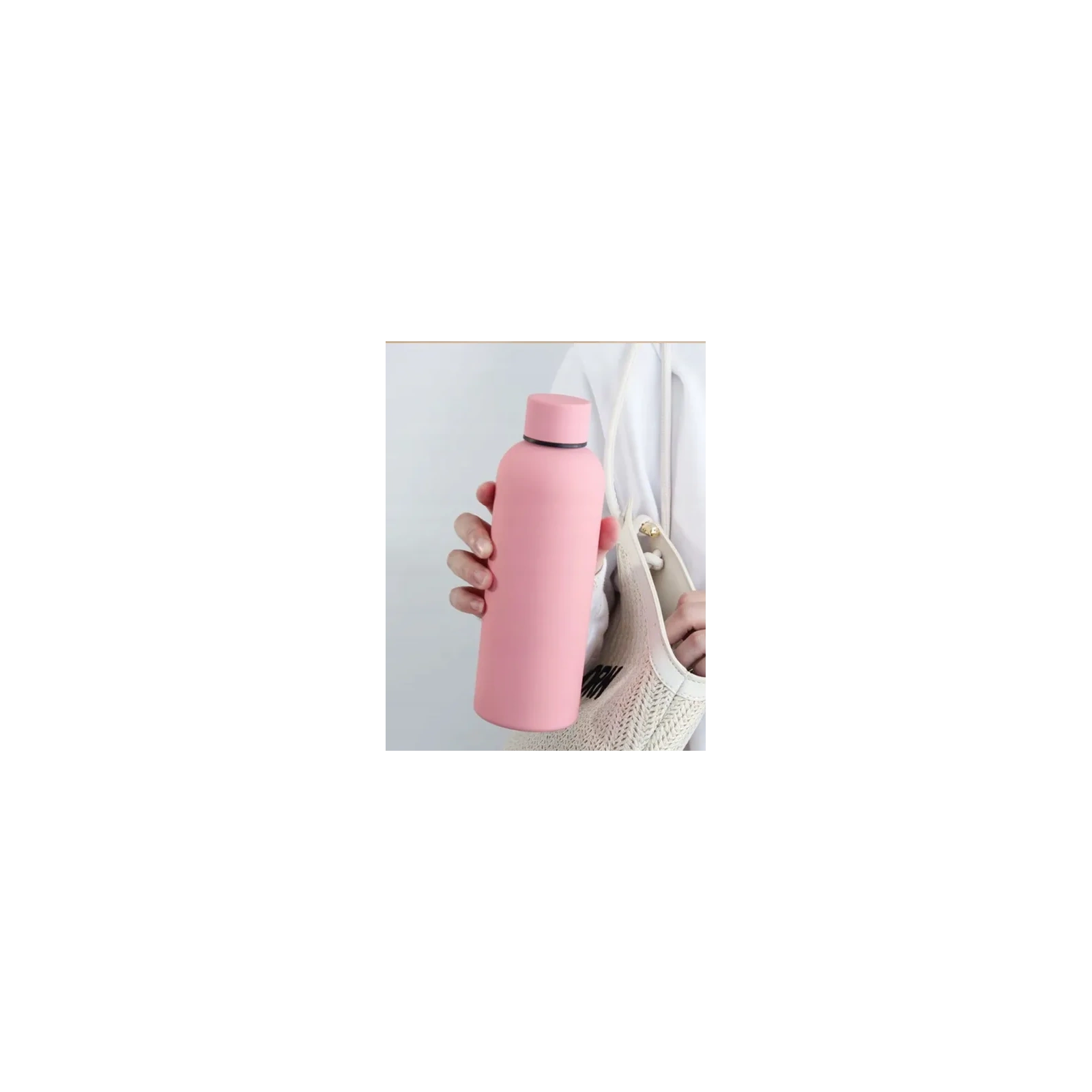 ECARLA bidon ze stali nierdzewnej, butelka termiczna 500ml Brudny Róż BD46R