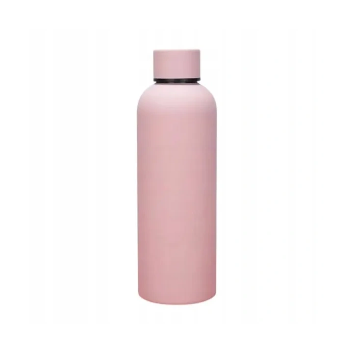 ECARLA bidon ze stali nierdzewnej, butelka termiczna 500ml Brudny Róż BD46R