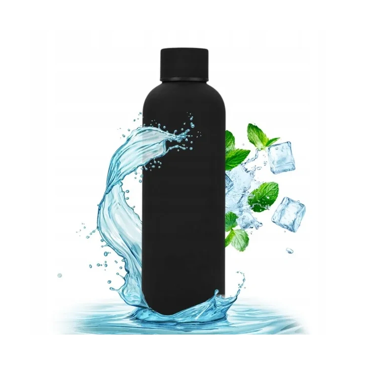 ECARLA bidon ze stali nierdzewnej, butelka termiczna 500ml Czarny BD46CZ