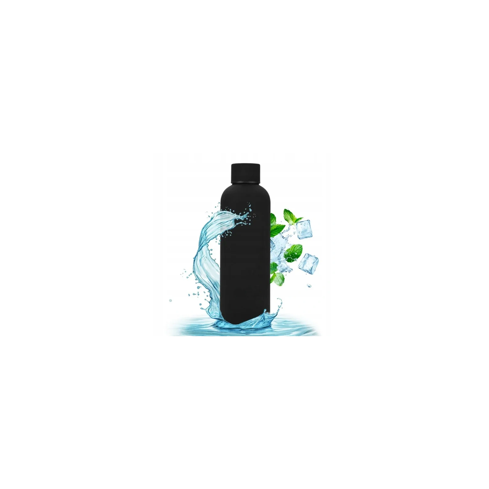 ECARLA bidon ze stali nierdzewnej, butelka termiczna 500ml Czarny BD46CZ