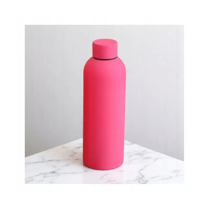 ECARLA bidon ze stali nierdzewnej, butelka termiczna 500ml Fuksja BD46F