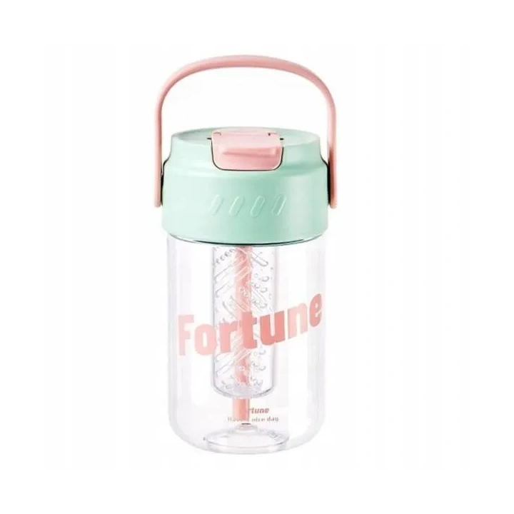 ECARLA butelka na wodę z koszyczkiem i słomką 600ml Fortune BD22 