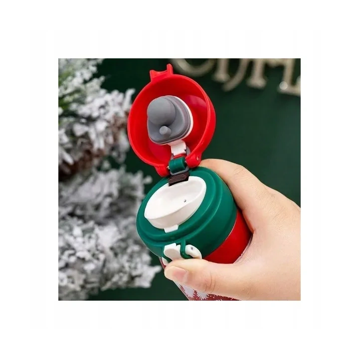 ECARLA bidon termos świąteczny zimowy 500ml Czarny BD39CZ
