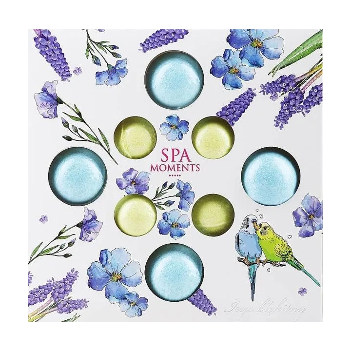 ESTETICA Spa Moments zestaw kul do kąpieli 4x30g, 4x20g Irys Błękitny