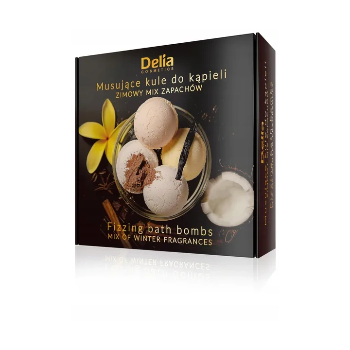 DELIA musujące kule do kąpieli Zimowy Mix Zapachów 4x100g