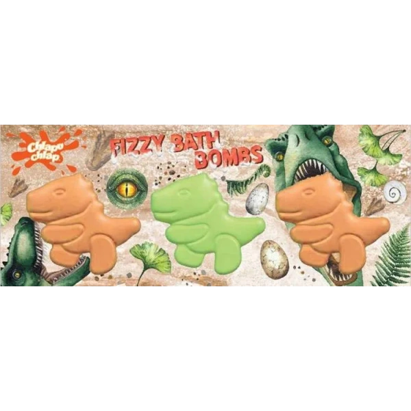 ESTETICA Chlapu Chlap Fizzy Bath Bombs kule do kąpieli Dinozaury 210g