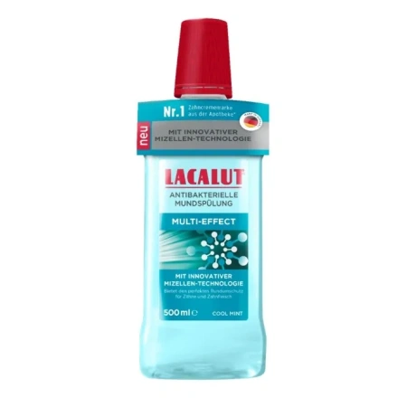 LACALUT Multi Effect antybakteryjny płyn do płukania jamy ustnej z technologią micelarną 500ml