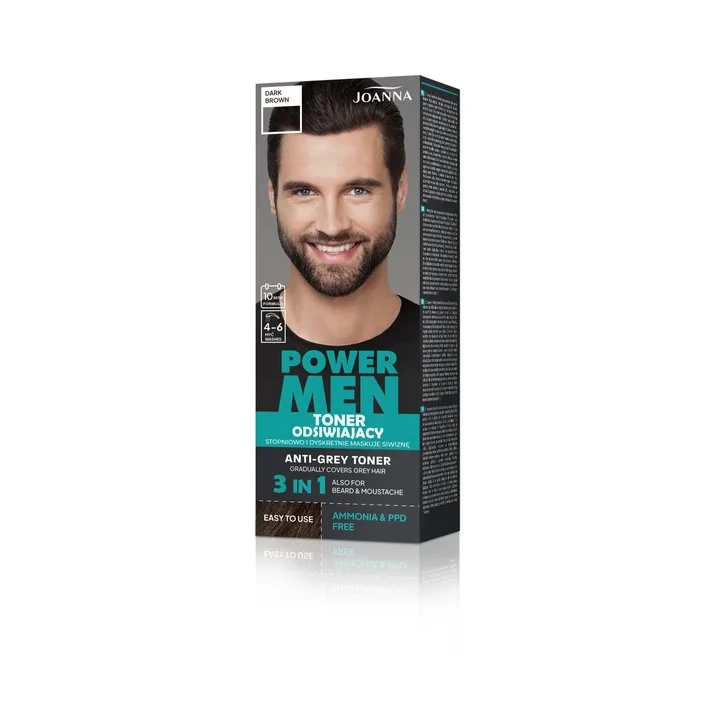 JOANNA Power Men toner odsiwiający 02 Dark Brown 80g