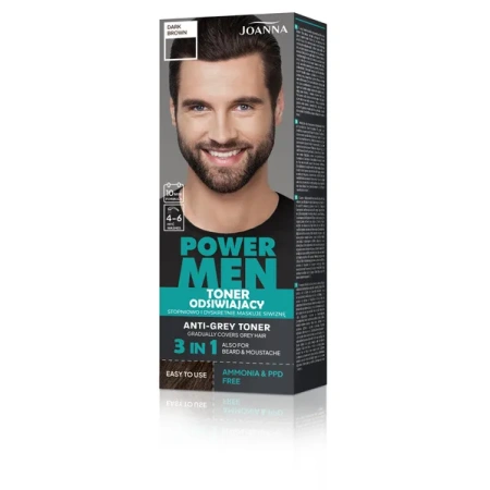 JOANNA Power Men toner odsiwiający 02 Dark Brown 80g