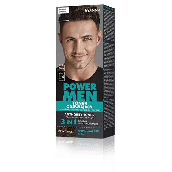 JOANNA Power Men toner odsiwiający 03 Medium Brown 80g