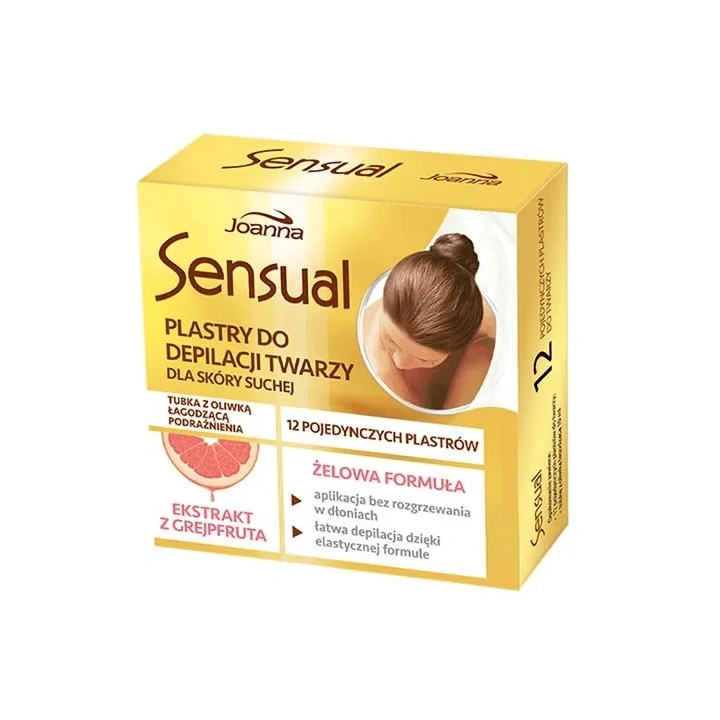JOANNA Sensual plastry do depilacji twarzy Grejpfrut 12szt