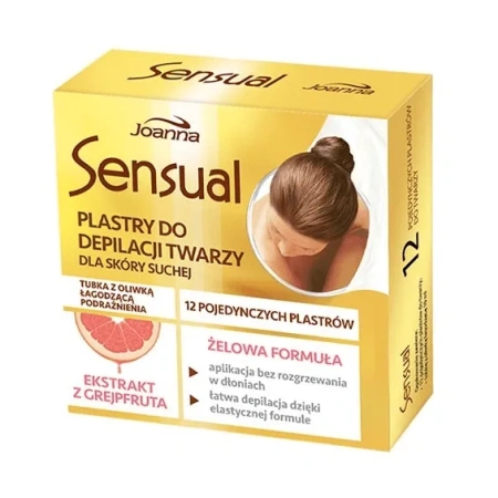 JOANNA Sensual plastry do depilacji twarzy Grejpfrut 12szt