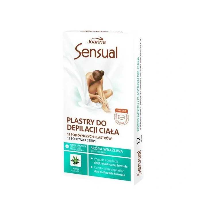 JOANNA Sensual plastry do depilacji ciała Aloes 12szt
