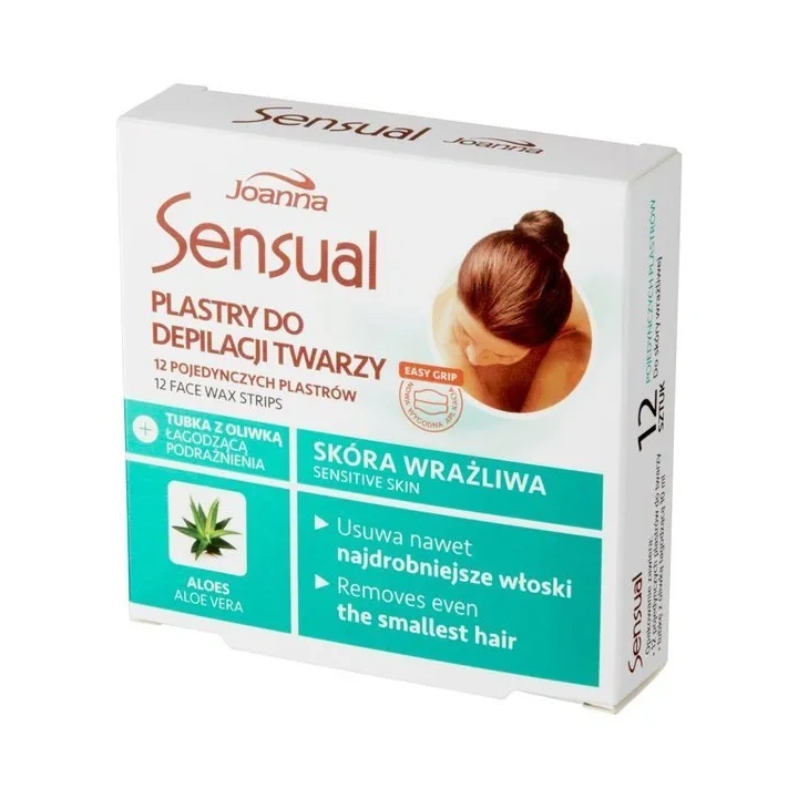 JOANNA Sensual plastry do depilacji twarzy Aloes 12szt