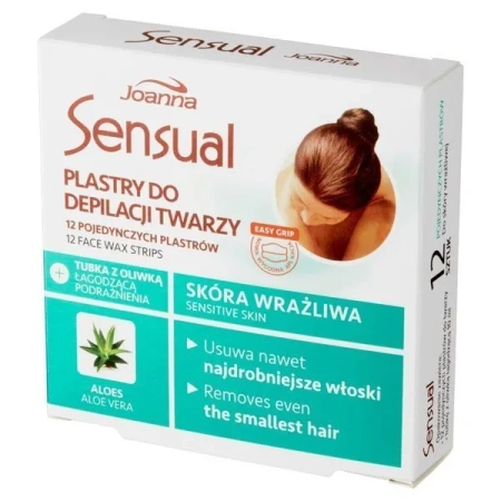 JOANNA Sensual plastry do depilacji twarzy Aloes 12szt