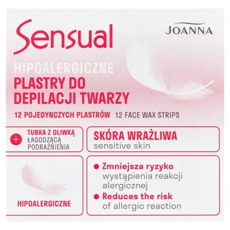 JOANNA Sensual plastry do depilacji twarzy hipoalergiczne 12szt