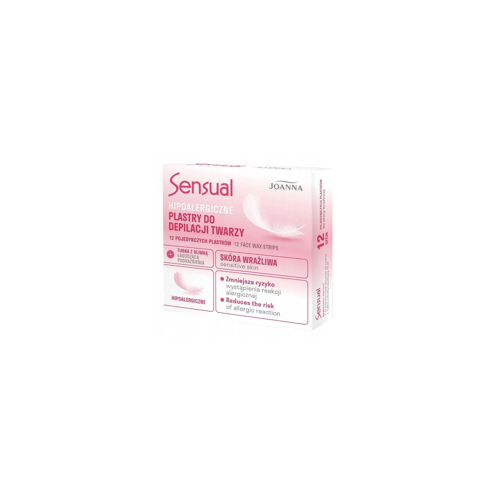 JOANNA Sensual plastry do depilacji twarzy hipoalergiczne 12szt