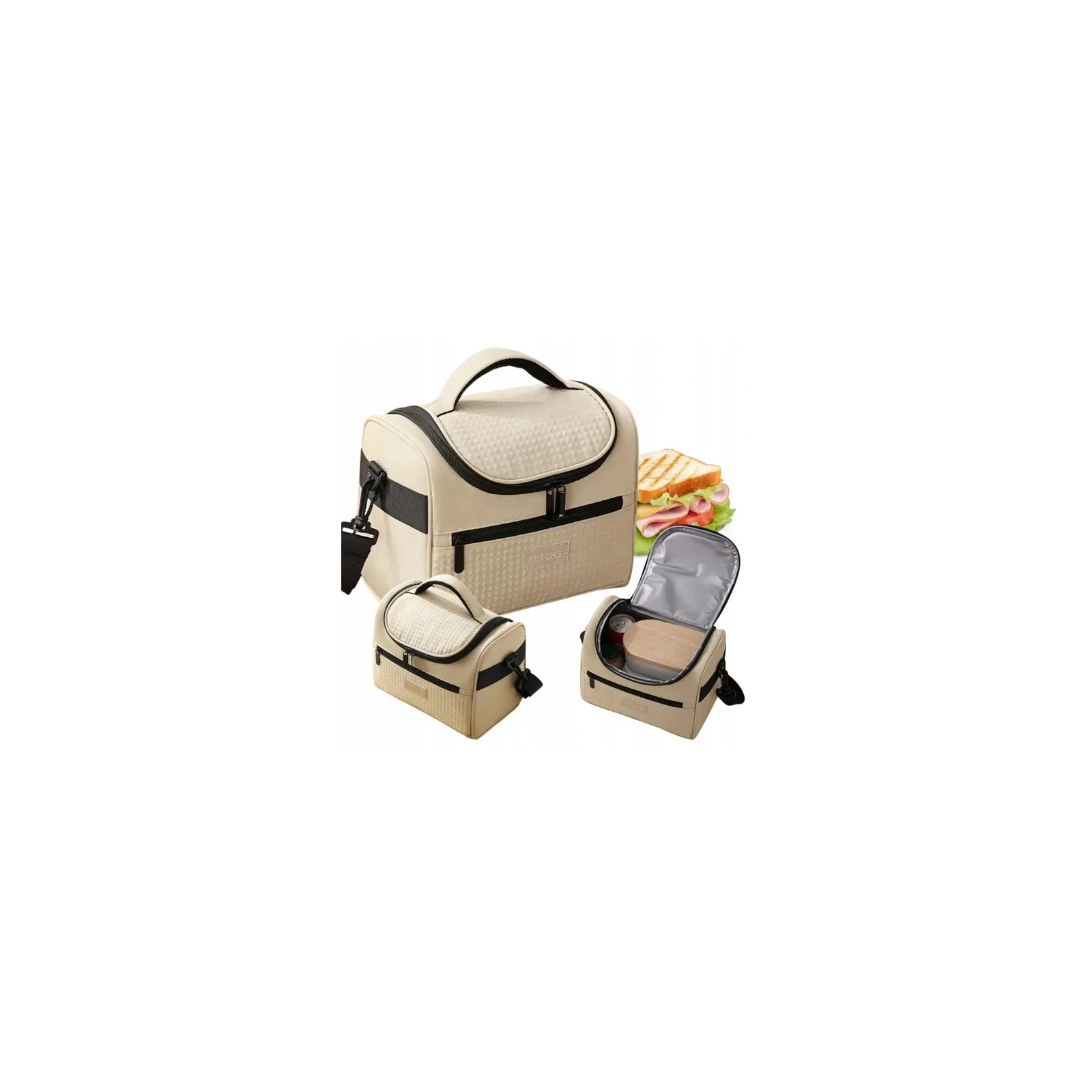 ECARLA torba termiczna piknikowa Lunch Box 25x20,5x16,5cm Beż KP05K