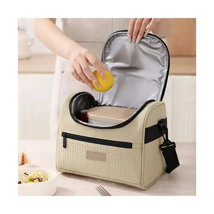 ECARLA torba termiczna piknikowa Lunch Box 25x20,5x16,5cm Beż KP05K
