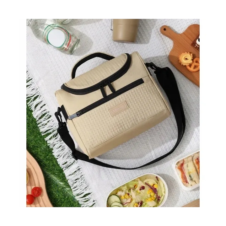 ECARLA torba termiczna piknikowa Lunch Box 25x20,5x16,5cm Beż KP05K
