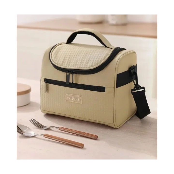 ECARLA torba termiczna piknikowa Lunch Box 25x20,5x16,5cm Beż KP05K