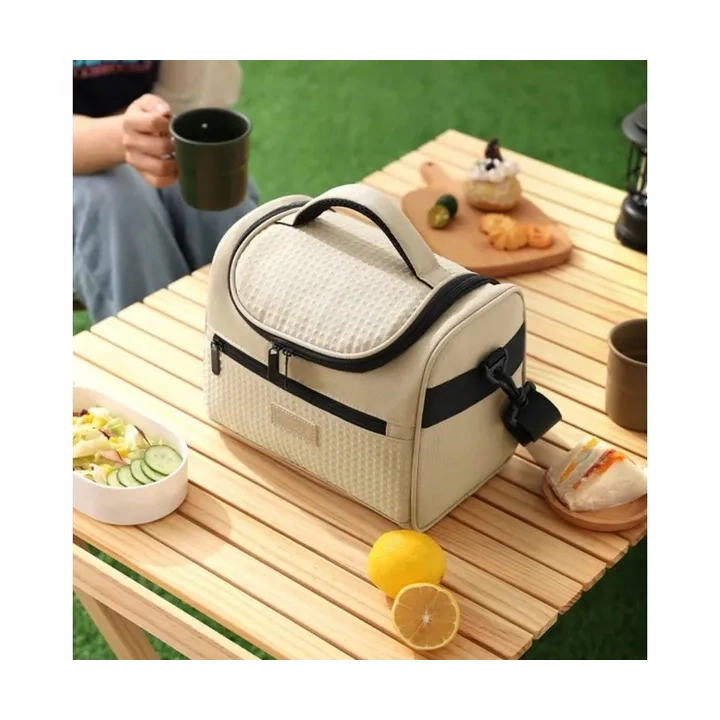 ECARLA torba termiczna piknikowa Lunch Box 25x20,5x16,5cm Beż KP05K