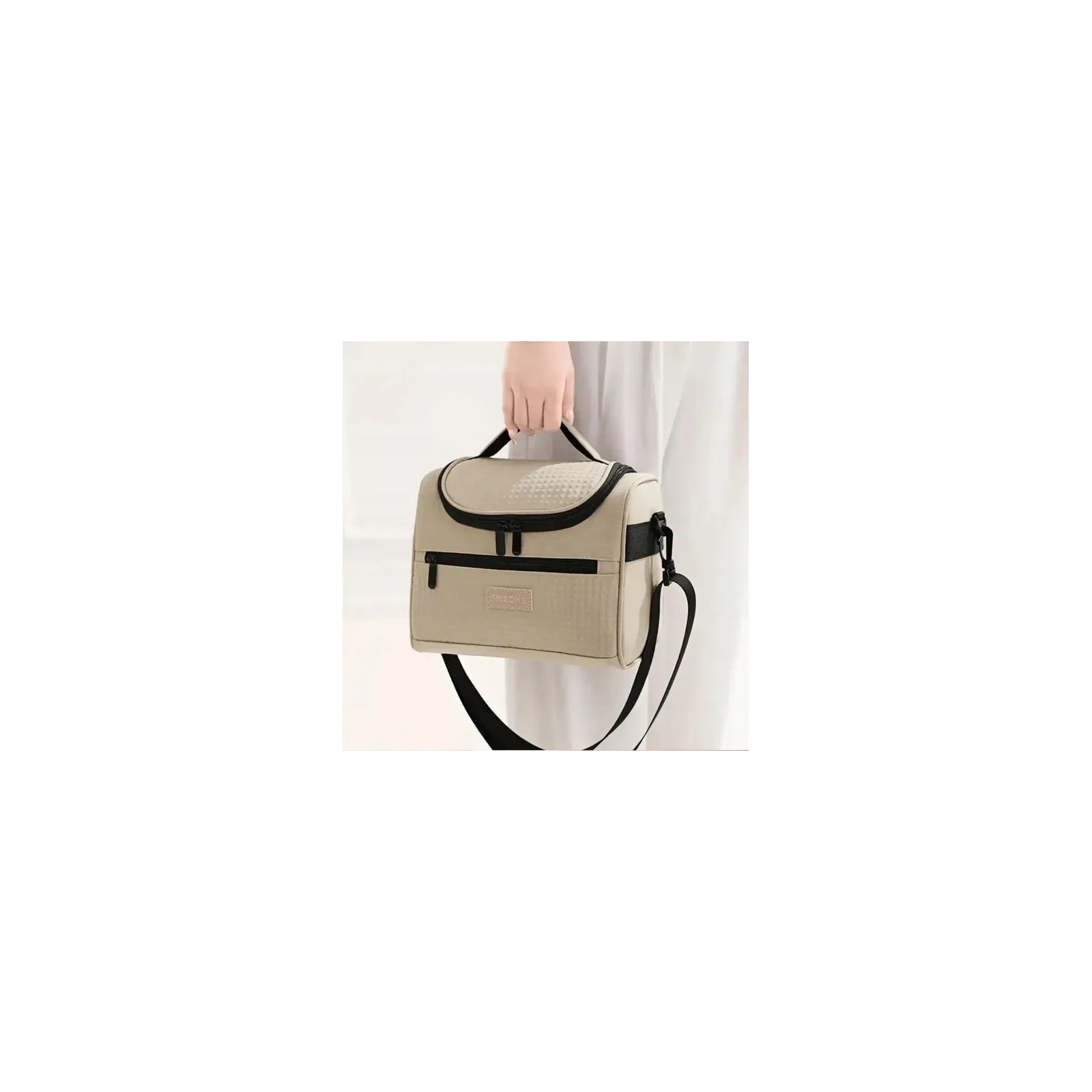 ECARLA torba termiczna piknikowa Lunch Box 25x20,5x16,5cm Beż KP05K