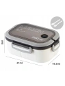 ECARLA Lunch Box śniadaniówka ze sztućcami 21x14,5x8cm Biały PJM44B