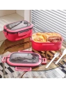 ECARLA Lunch Box śniadaniówka ze sztućcami 21x14,5x8cm Fuksja PJM44F