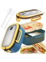 ECARLA Lunch Box śniadaniówka ze sztućcami 21x14,5x8cm Granat PJM44GRAN