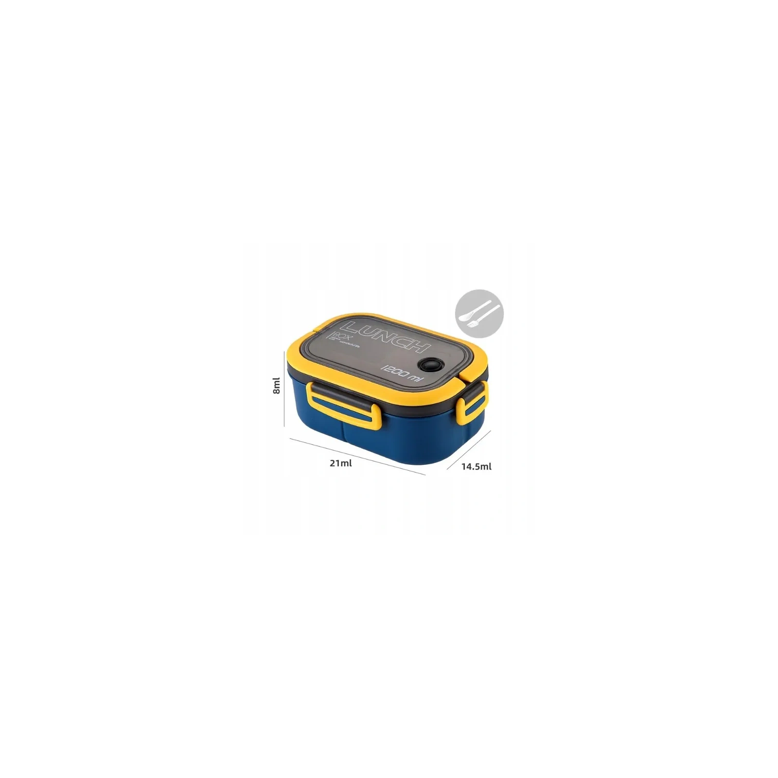 ECARLA Lunch Box śniadaniówka ze sztućcami 21x14,5x8cm Granat PJM44GRAN