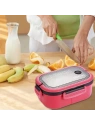 ECARLA Lunch Box śniadaniówka ze sztućcami 21x14,5x8cm Fuksja PJM44F
