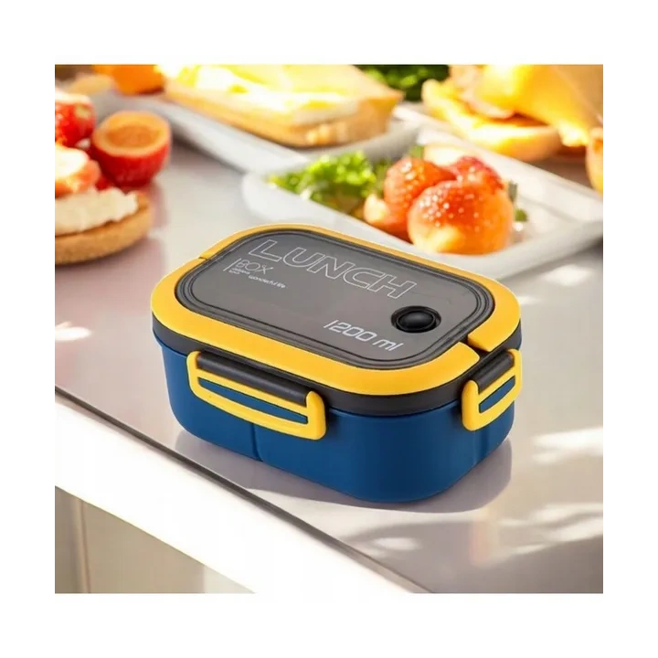 ECARLA Lunch Box śniadaniówka ze sztućcami 21x14,5x8cm Granat PJM44GRAN