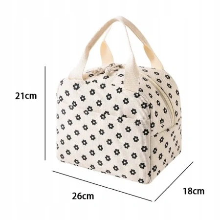 ECARLA torba termiczna piknikowa Lunch Box 26x21x18cm Stokrotki PJM45 