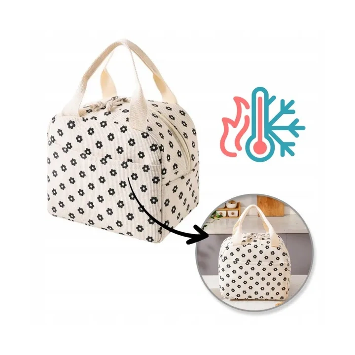 ECARLA torba termiczna piknikowa Lunch Box 26x21x18cm Stokrotki PJM45 