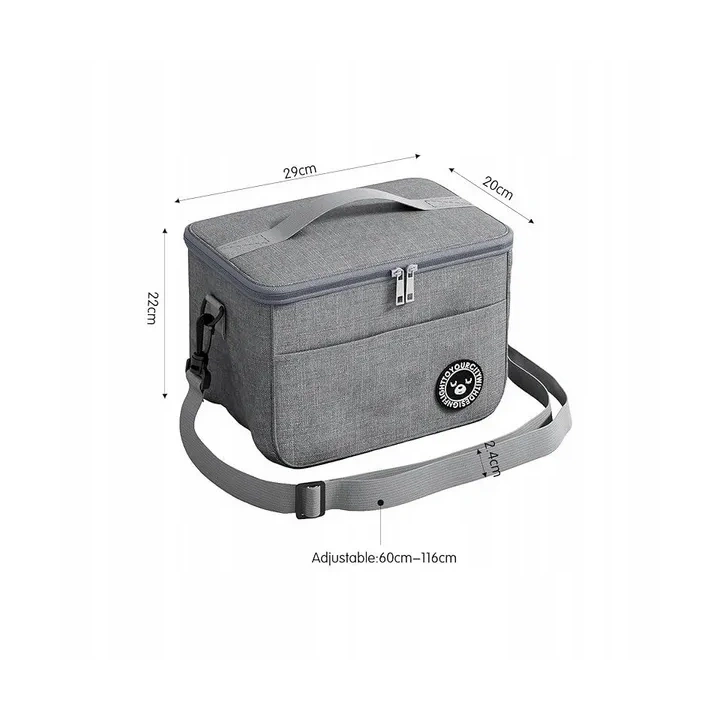 ECARLA torba termiczna piknikowa Lunch Box 29x20x21cm Szara KP04SZ 