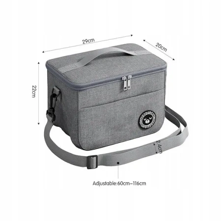 ECARLA torba termiczna piknikowa Lunch Box 29x20x21cm Szara KP04SZ 