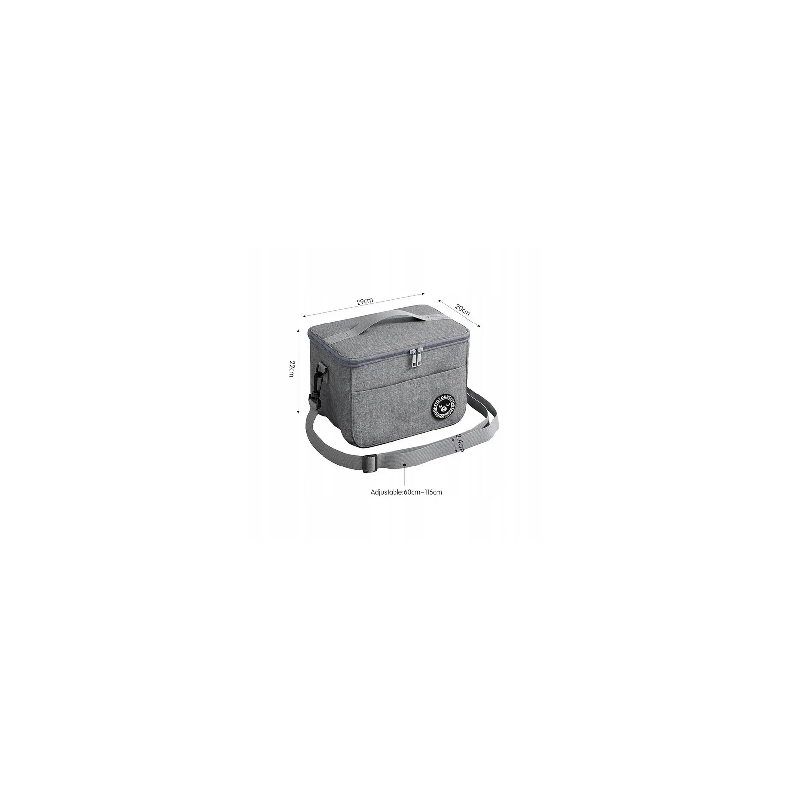 ECARLA torba termiczna piknikowa Lunch Box 29x20x21cm Szara KP04SZ 