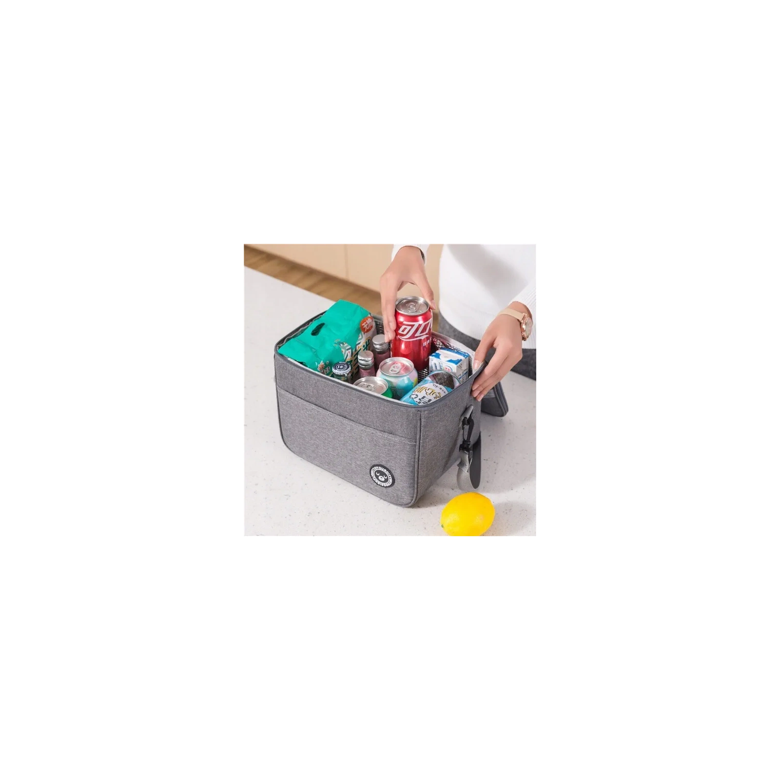 ECARLA torba termiczna piknikowa Lunch Box 29x20x21cm Szara KP04SZ 