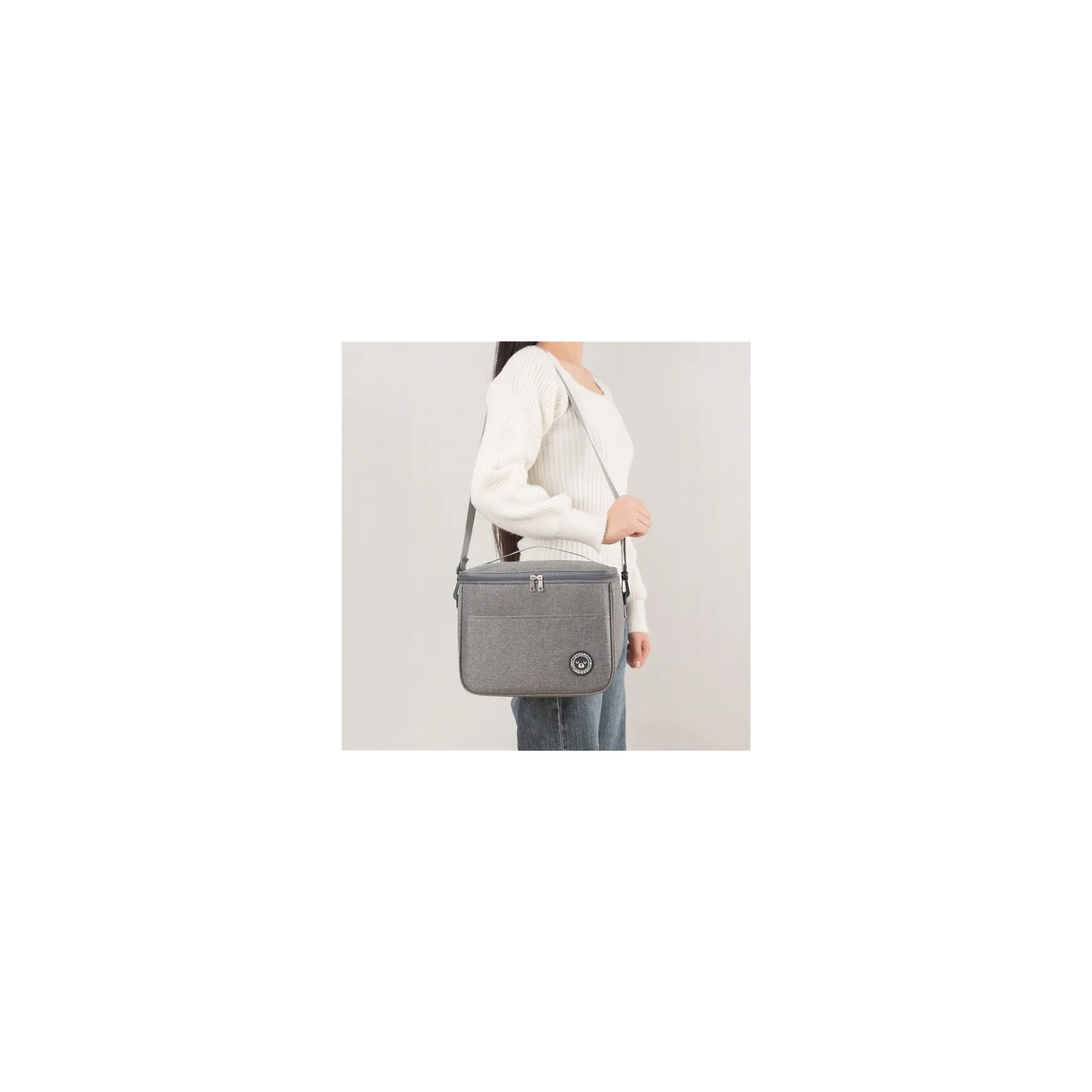 ECARLA torba termiczna piknikowa Lunch Box 29x20x21cm Szara KP04SZ 