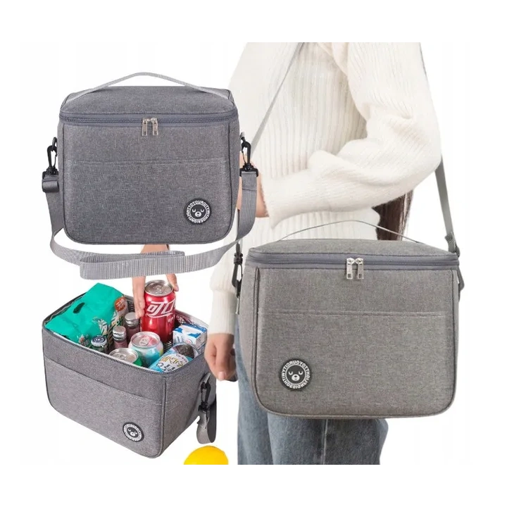 ECARLA torba termiczna piknikowa Lunch Box 29x20x21cm Szara KP04SZ 