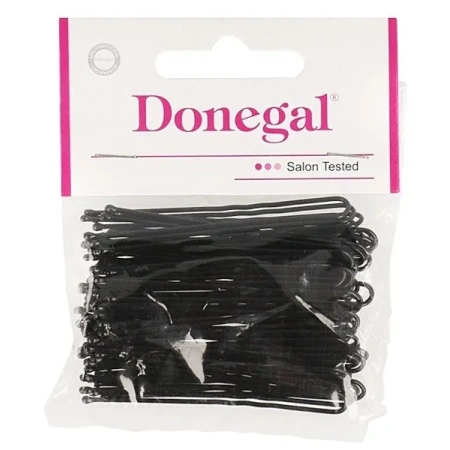 DONEGAL Wsuwki kokówki do włosów czarne 6cm 50szt