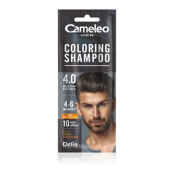 DELIA Cameleo Men Coloring Shampoo szamponetka koloryzująca 4.0 Medium Brown 15ml 