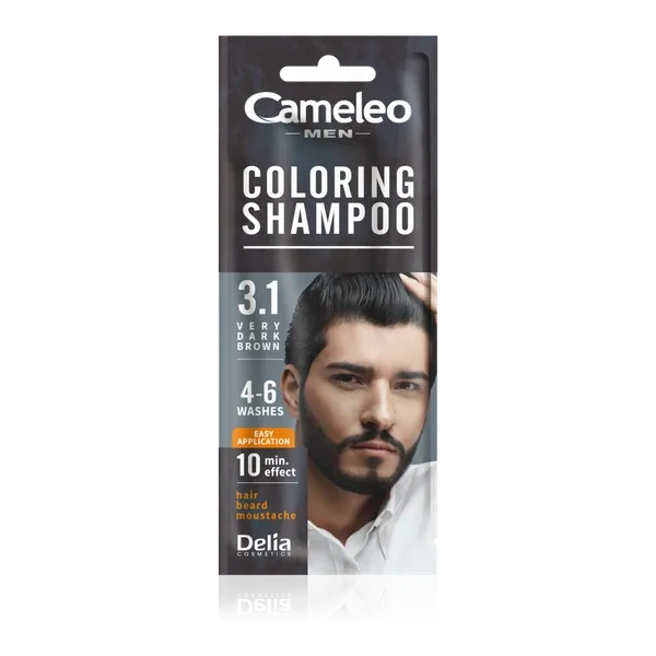 DELIA Cameleo Men Coloring Shampoo szamponetka koloryzująca 3.1 Very Dark Brown 15ml 