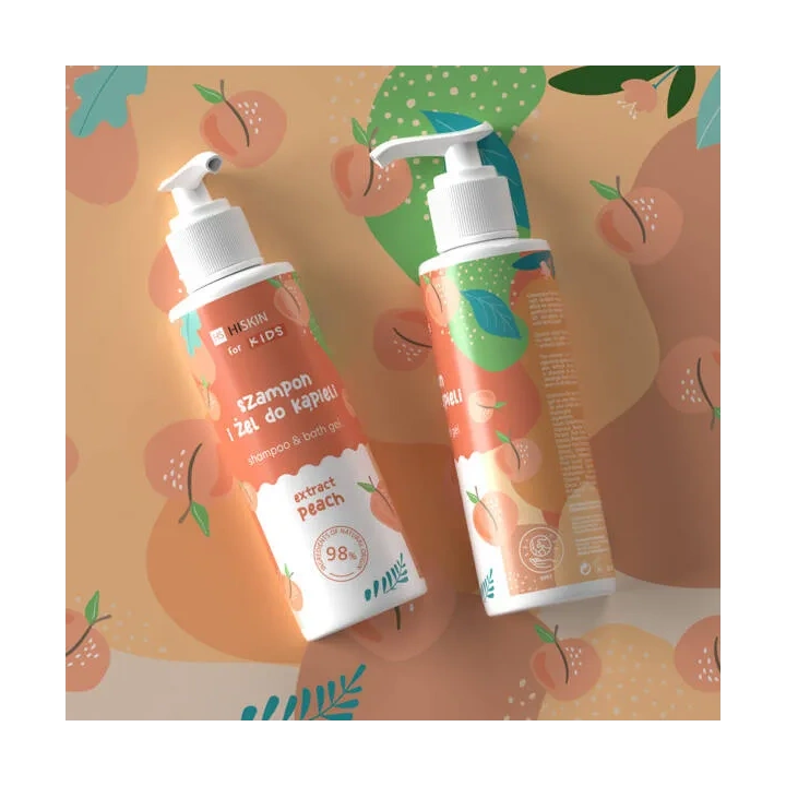 HISKIN For Kids szampon i żel do kąpieli Extact Peach 280ml 