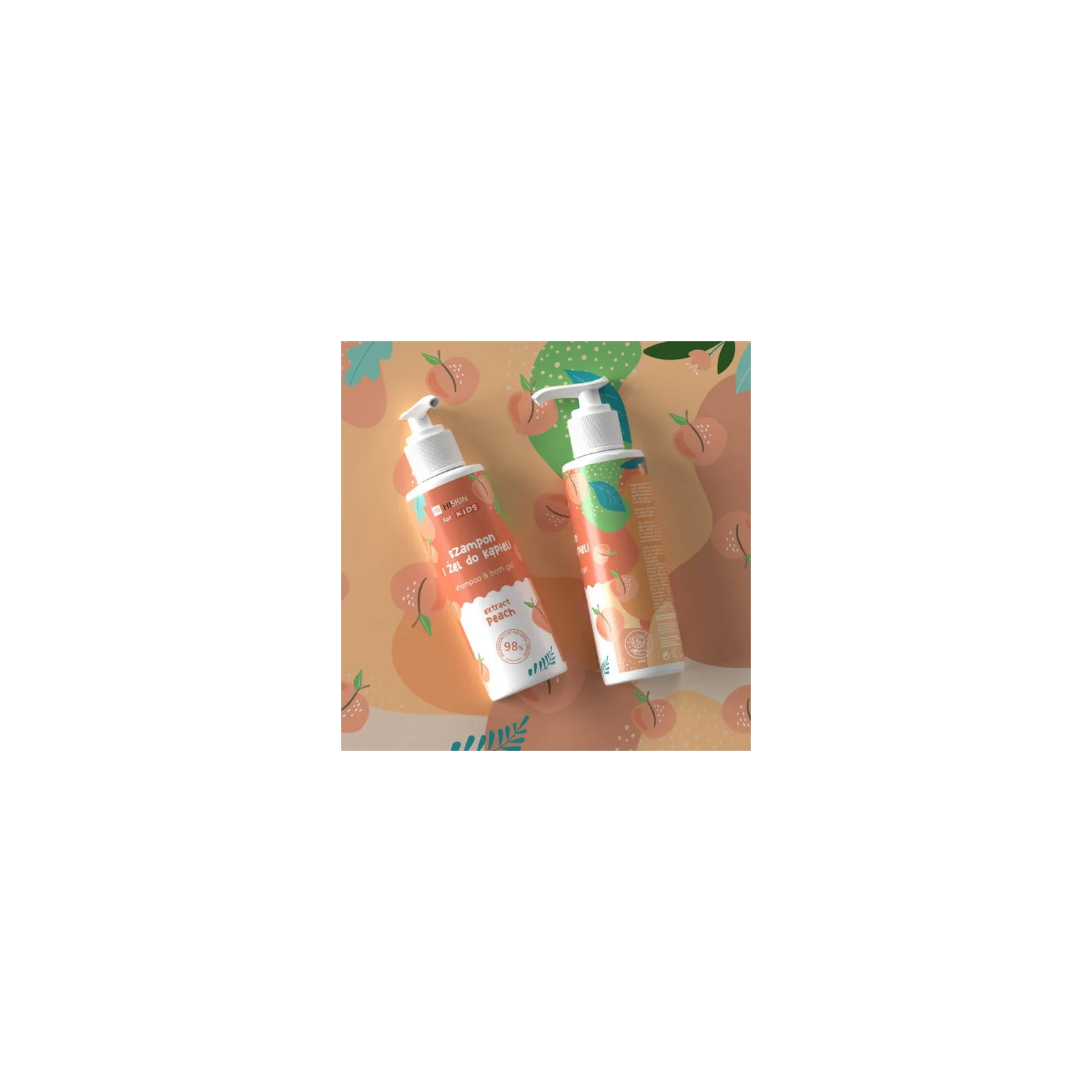 HISKIN For Kids szampon i żel do kąpieli Extact Peach 280ml 